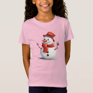 ❄️ Cute Snowman Christmas Shirt for Girls