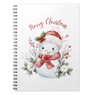 Cute Snowman Christmas Spiral Photo Notebook