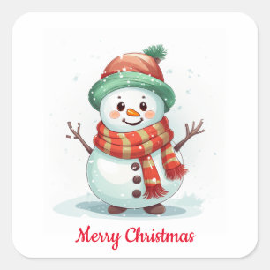 Cute snowman Christmas  Square Sticker