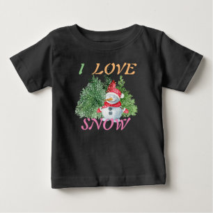 Cute snowman Christmas theme Baby T-Shirt