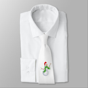 Cute Snowman Christmas Tie
