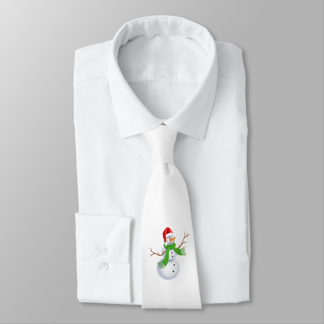 Cute Snowman Christmas Tie (Tied)