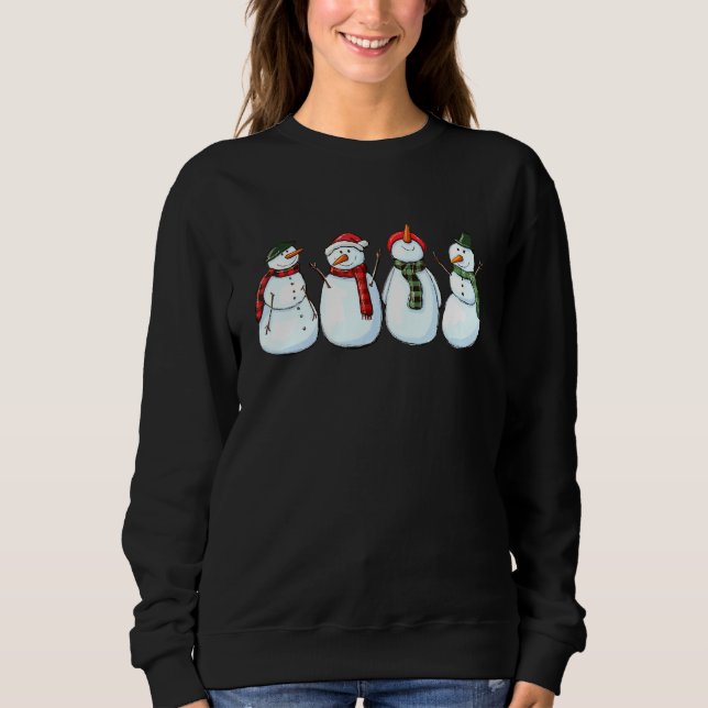 Cute Snowman Christmas Womens Cute For Besties Fri Sweatshirt (Front)