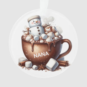 Cute Snowman Cocoa Design Ornament