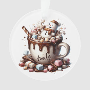 Cute Snowman Cocoa Design Ornament