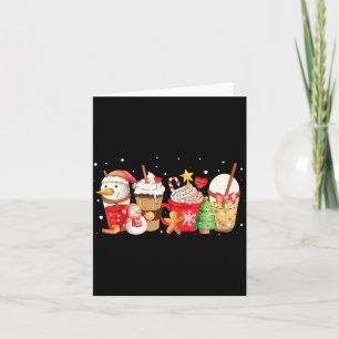 Cute Snowman Coffee Lover Latte Gingerbread Funny  Card