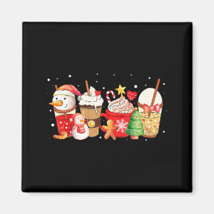 Cute Snowman Coffee Lover Latte Gingerbread Funny Magnet