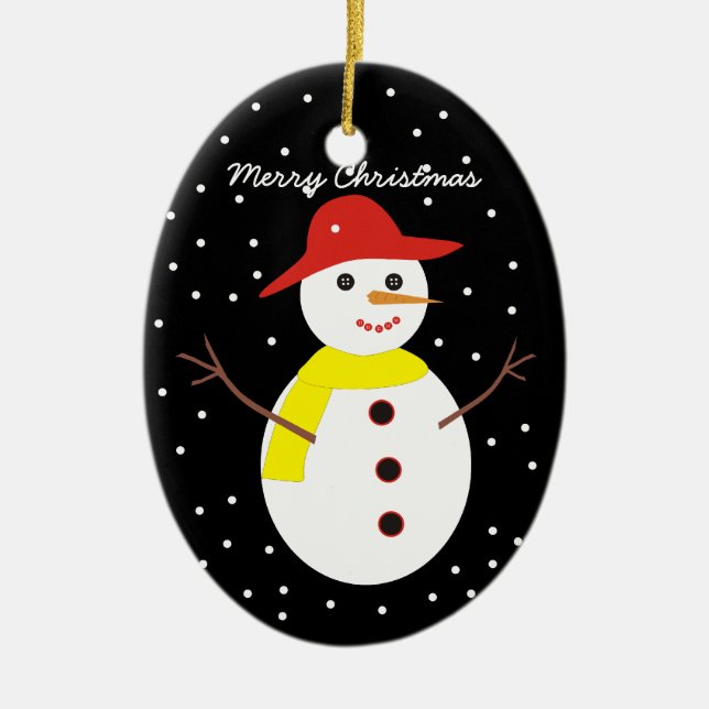 Cute snowman custom Christmas ornament (Front)