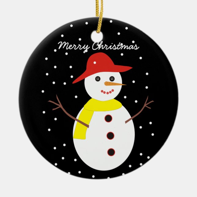 Cute snowman custom Christmas ornament (Front)