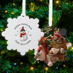 Cute Snowman Custom Christmas Photo Keepsake Card<br><div class="desc">Cute Snowman Custom Christmas Card Keepsake Ornament Card,  add your family name and year on the front and square photo on the back.  This makes a super cute decoration for the holidays or makes a great addition to any Christmas gift!</div>