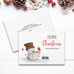Cute Snowman Dance Radio Christmas Holiday Card<br><div class="desc">Cute Merry Christmas family holiday card with an illustration of a of a cute snowman with a radio dancing. Personalise the text to add your own heartfelt message and send to your loved ones this upcoming holiday season. Illustrated and designed by Patricia Alvarez.</div>