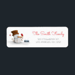 Cute Snowman Dance Return Address<br><div class="desc">Adorable winter return address label with a snowman dancing. Illustrated and designed by Patricia Alvarez.</div>