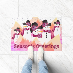Cute Snowman Designed Doormat