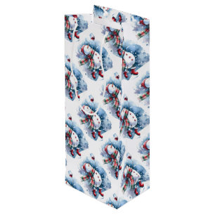 Cute Snowman Drinking Wine Gift Bag