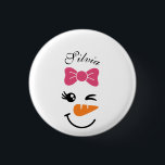 Cute Snowman Face Christmas  3 Cm Round Badge<br><div class="desc">Cute Snowman Face Christmas button</div>