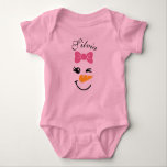 Cute Snowman Face Christmas Baby Bodysuit<br><div class="desc">Cute Snowman Face Christmas Baby Bodysuit</div>