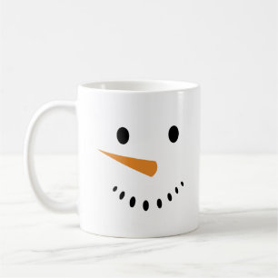 Cute Snowman Face Holiday Christmas Mug