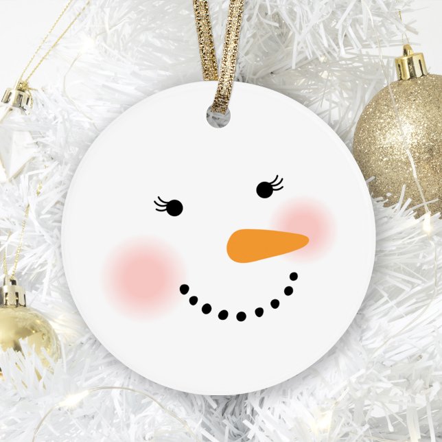 Cute Snowman Face Holiday Ornament (Creator Uploaded)
