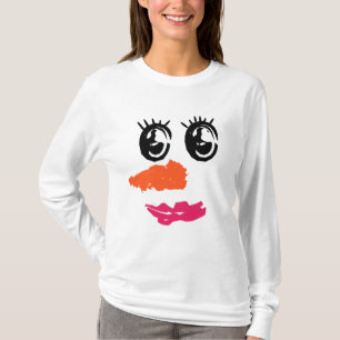 Cute Snowman Face – Minimal Christmas Brushstroke  T-Shirt