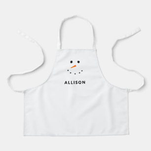 Cute Snowman Face Personalized Kids Apron