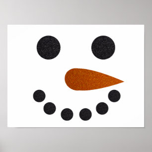 Cute Snowman Face Print Home Decor Art