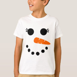 Cute Snowman Face Shirt For Womens Girls Eyelashes