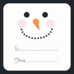 Cute Snowman Face To From Christmas Name Tag<br><div class="desc">This cute simple snowman's face is a festive decoration for these to and from labels.</div>