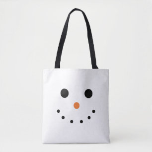 Cute Snowman Face Tote Bag