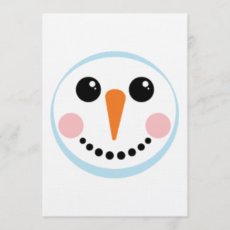 Cute Snowman Face Winter Holiday Design Invitation