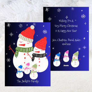 Cute Snowman Family Christmas Holiday