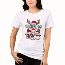 Cute Snowman Family Merry Christmas Winter
