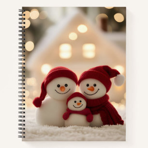 Cute Snowman Family Winter Christmas Notebook