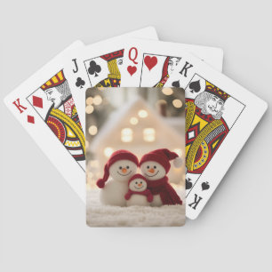Cute Snowman Family Winter Christmas Playing Cards