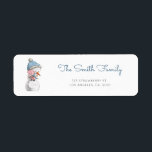 Cute Snowman Farm Return Address<br><div class="desc">Adorable winter return address label with a snowman holding a little pig. Illustrated and designed by Patricia Alvarez.</div>