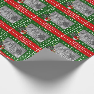 Cute Snowman Festive Tree Your Photo Personalised Wrapping Paper