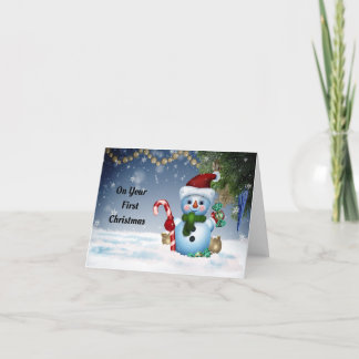 Cute Snowman First Christmas Card
