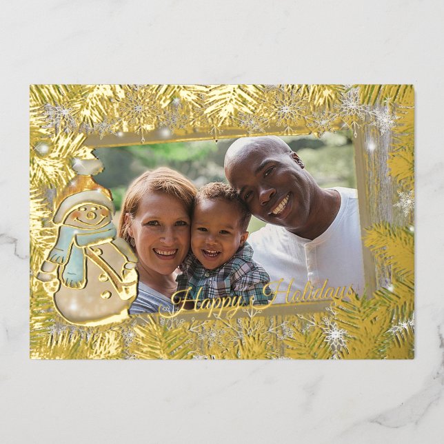 Cute snowman frame photo foil (Front)
