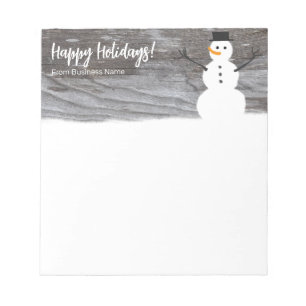 Cute Snowman Happy Holidays Notepad