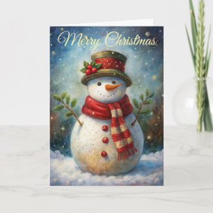 Cute Snowman Holiday Card