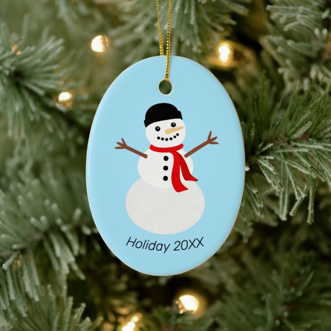 Cute Snowman Holiday Ceramic Tree Decoration (Tree)