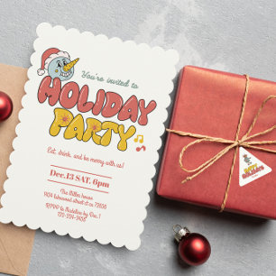 cute snowman holiday party invitation