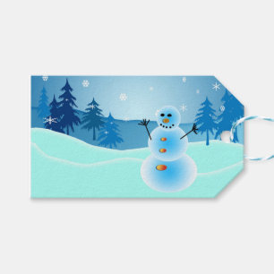Cute snowman illustration gift tags
