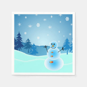 Cute snowman illustration napkin