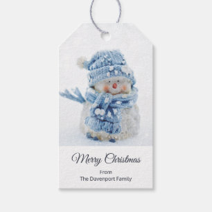 Cute Snowman in Winter Photograph Christmas Gift Tags