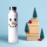 Cute Snowman Insulated Water Bottle<br><div class="desc">Cute snowman face illustration on white insulated bottle for hot and cold!</div>