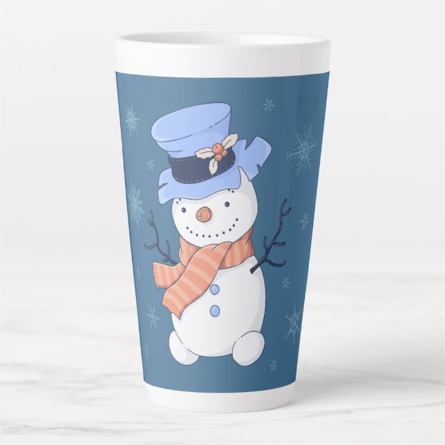 Cute Snowman Latte Mug (Front)
