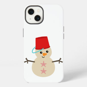 Cute Snowman Made of Sand with Pail for Hat iPhone 13 Case