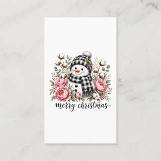 Cute Snowman Merry Christmas Calling Card