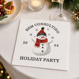 Cute Snowman Merry Christmas Holiday Party Napkin