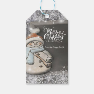 Cute Snowman,Merry Christmas,Snowflakes Gift Tags